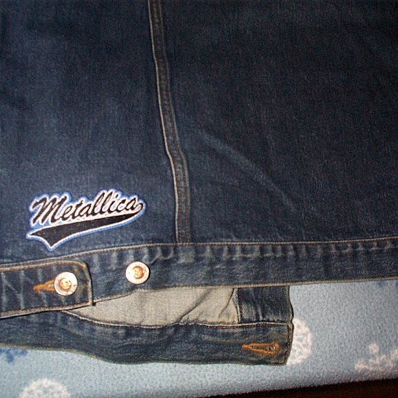 Denim Jean jacket with band patches Metallica OZZY Black Sabbath Linkin Park - Picture 9 of 9